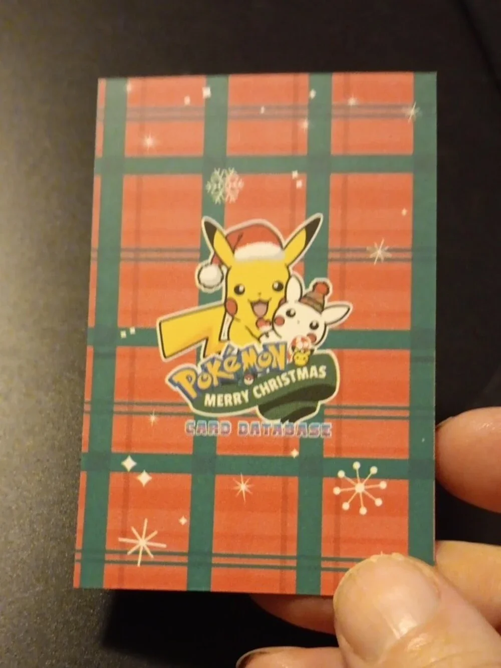 Pokemon Pikachu Holiday Card - Yellow & Red